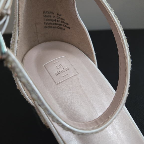 Block heel irridescent pearl sandals by DB Studio - Picture 8 of 10